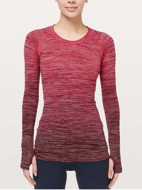 lululemon athletica Tops - LULULEMON Swiftly Tech Long Sleeve Crewneck Red Alert Womens Size 12